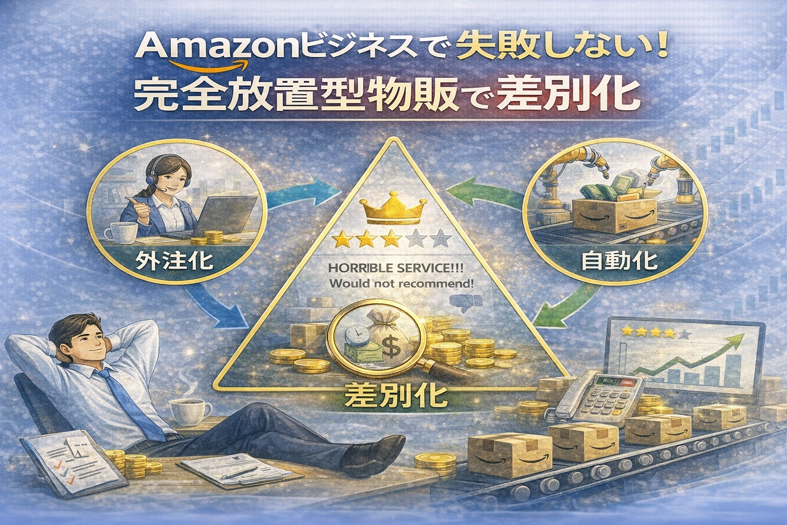 Amazonビジネスで失敗しにくい完全放置型物販で差別化