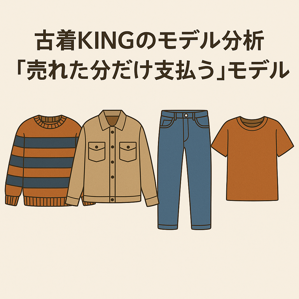 古着kingは売れた分だけ支払う「仕入れ費用負担ゼロ」のモデル