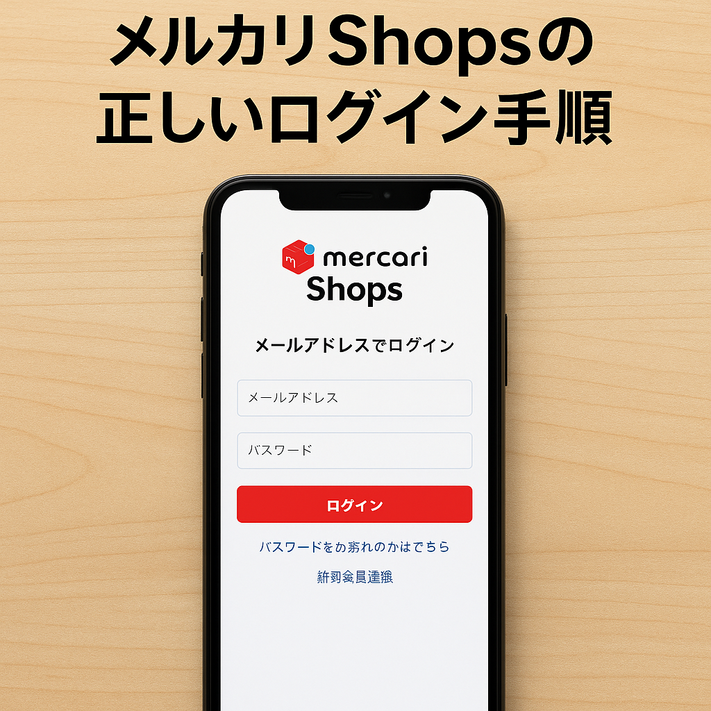 メルカリshopsの正しいログイン手順