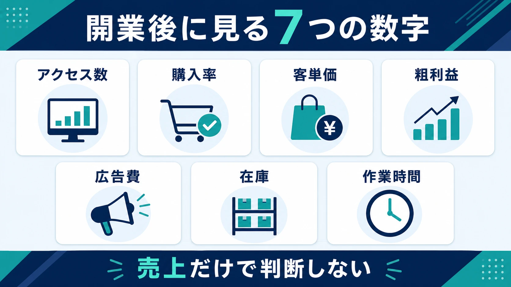 ネットショップ開業後に見る7つの指標